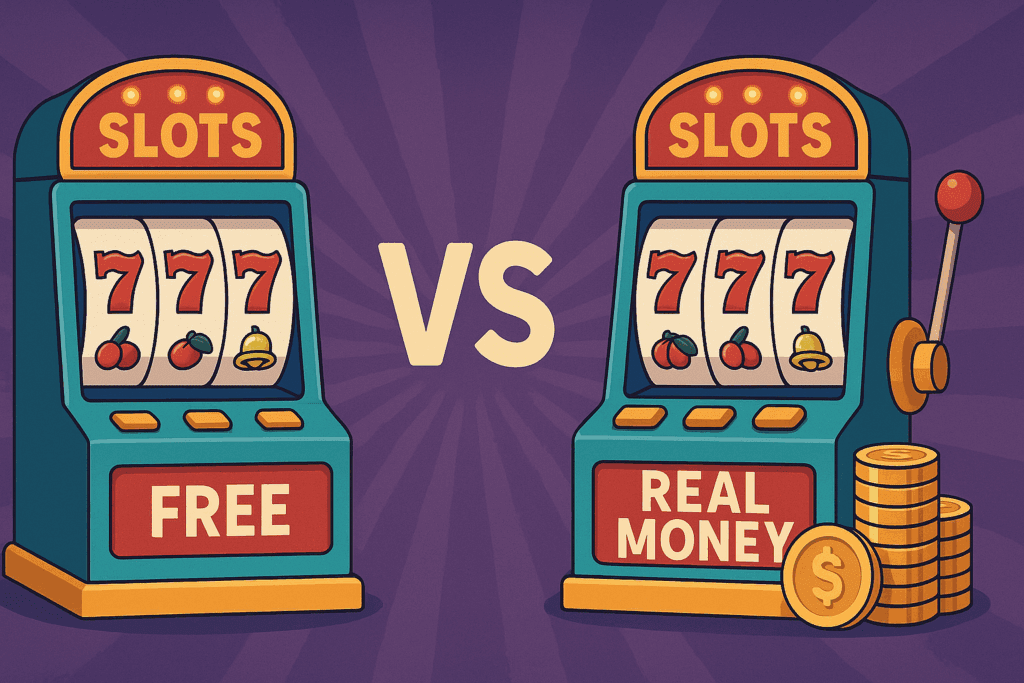 free vs real money slots