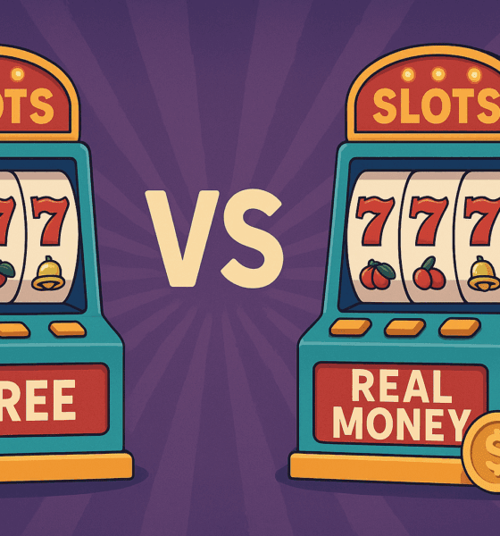 free vs real money slots